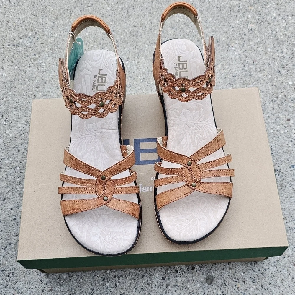New Jbu memory foam Cushioned sandals women's 8